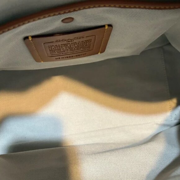 Coach Mason Carryall in Cadet Blue • Snakeskin Trim • Structured Tote • No Strap - Picture 12 of 15